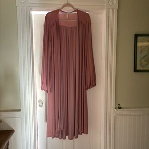 Nap Loungewear Pink Duster Open Cardigan Medium